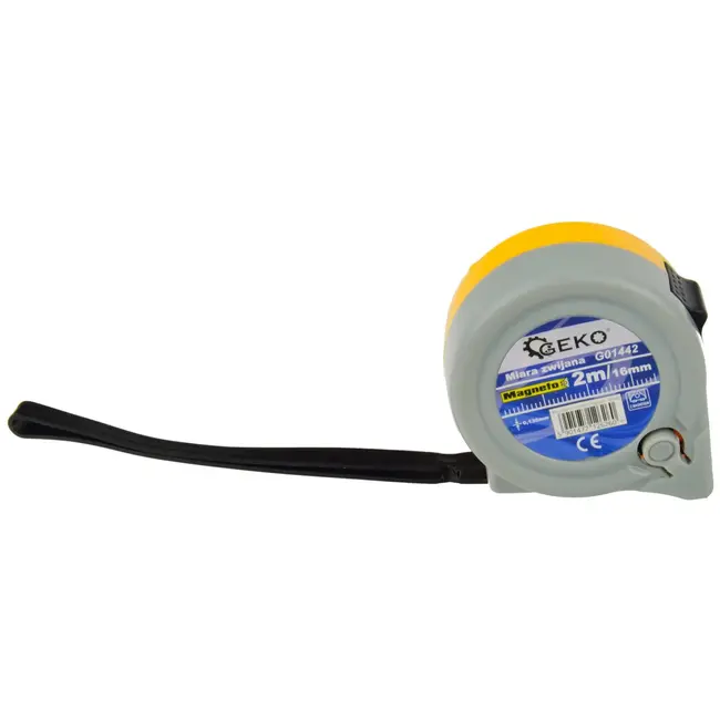 GEKO Magnetische meetlint - 2m - 16mm - ABS behuizing - Stalen blad