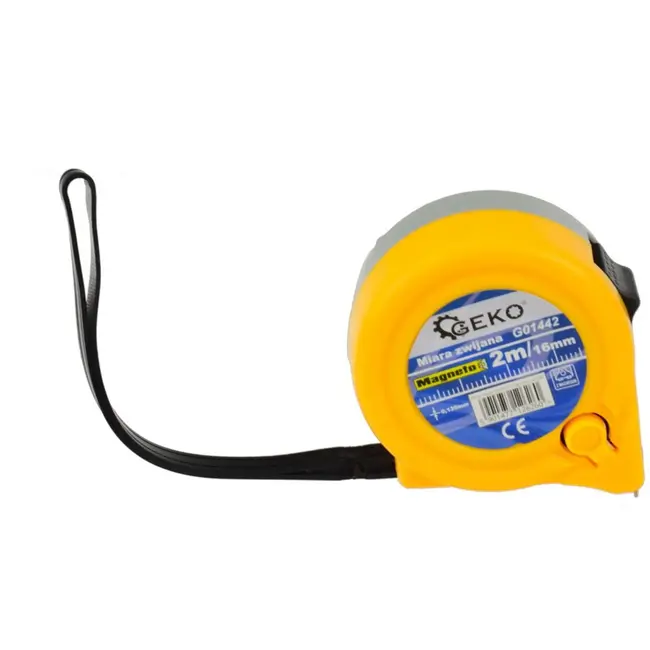 GEKO Magnetische meetlint - 2m - 16mm - ABS behuizing - Stalen blad