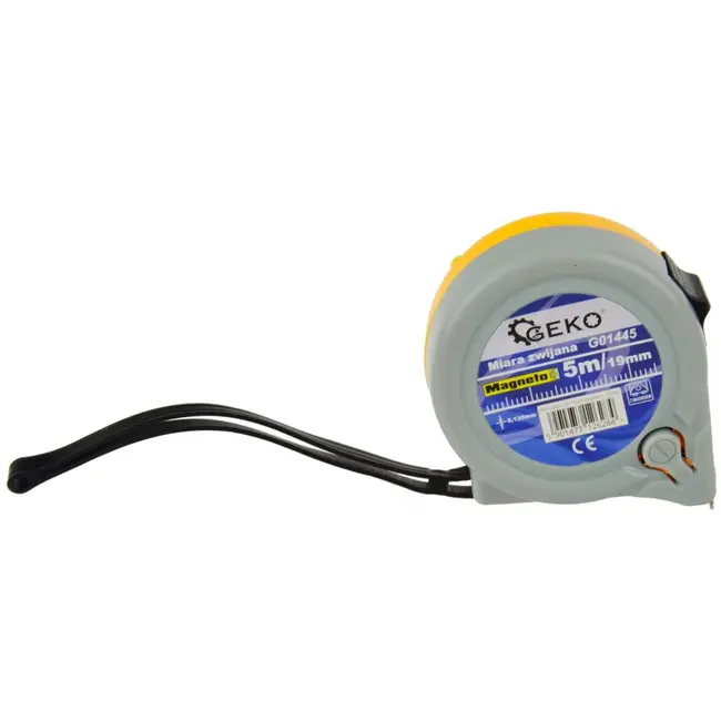 GEKO Magnetische meetlint - 5 m - 19 mm - ABS behuizing - Stalen blad