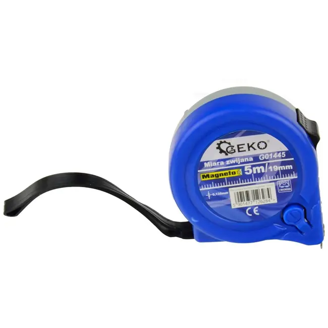 GEKO Magnetische meetlint - 5 m - 19 mm - ABS behuizing - Stalen blad