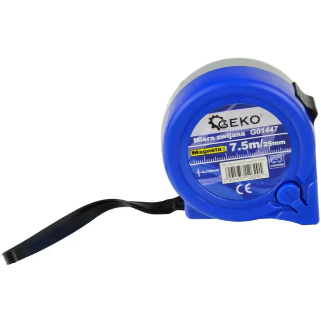 GEKO Magnetische meetlint - 7,5 m - 25 mm - ABS behuizing - Antislip haak