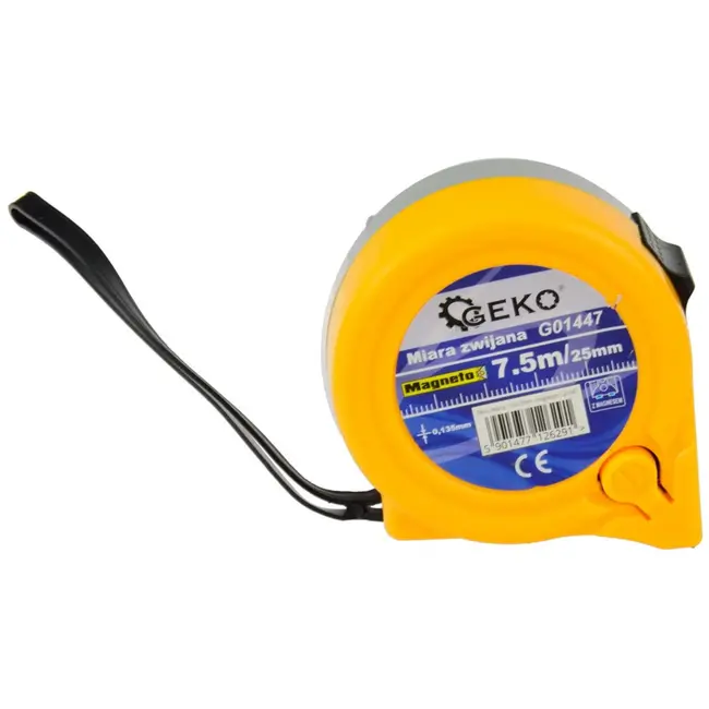 GEKO Magnetische meetlint - 7,5 m - 25 mm - ABS behuizing - Antislip haak