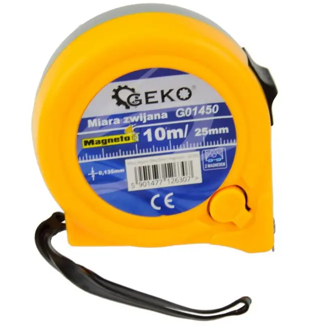 GEKO Magnetische meetlint - 10 m - 25 mm - ABS behuizing - Stalen blad
