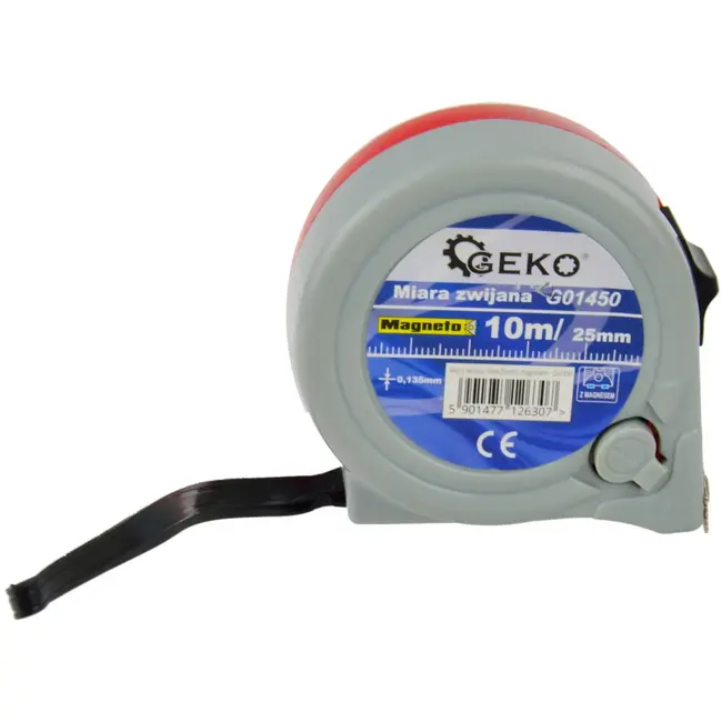 GEKO Magnetische meetlint - 10 m - 25 mm - ABS behuizing - Stalen blad