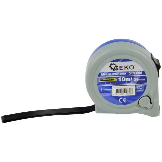 GEKO Magnetische meetlint - 10 m - 25 mm - ABS behuizing - Stalen blad