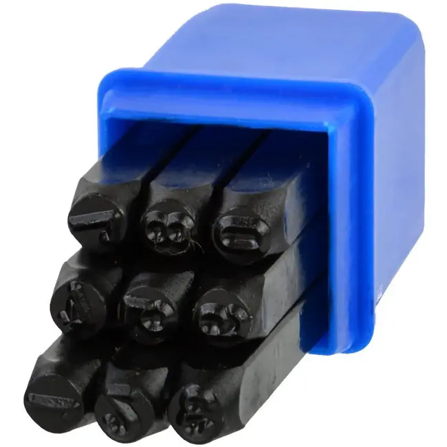 GEKO Cijferponsen set - 5 mm - koolstofstaal - 9 stuks