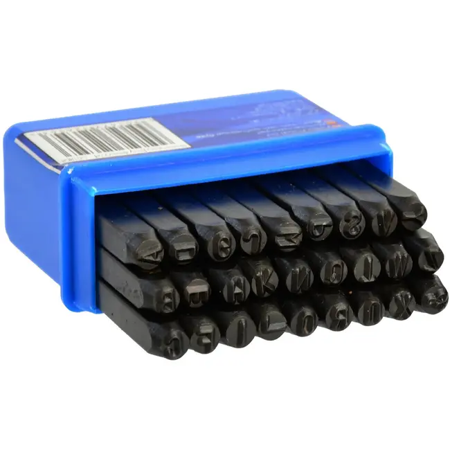 GEKO Letterstempelset - 27-delig - Carbonstaal - 6 mm - Inclusief &-teken