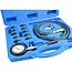 GEKO Uitgebreide oliedruktester set - 10 adapters - Manometer tot 10 bar - Flexibele slang 120 cm