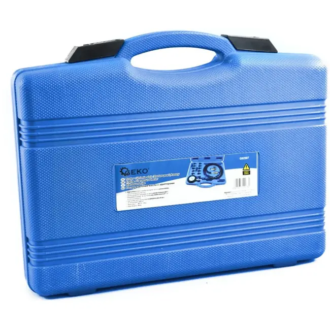 GEKO Uitgebreide oliedruktester set - 10 adapters - Manometer tot 10 bar - Flexibele slang 120 cm