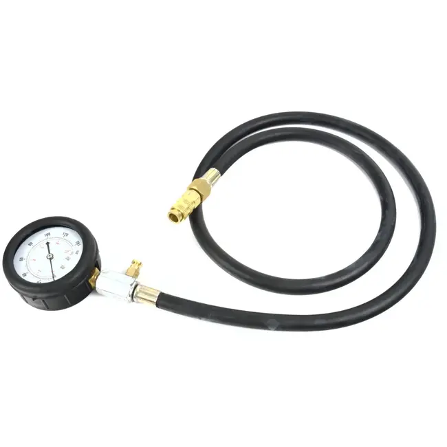 GEKO Uitgebreide oliedruktester set - 10 adapters - Manometer tot 10 bar - Flexibele slang 120 cm