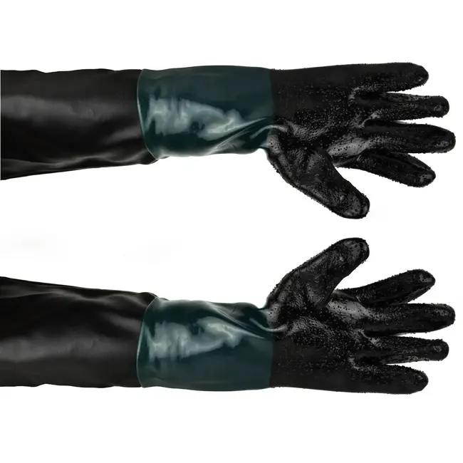 GEKO Rubberen straalhandschoenen - extra lange bescherming - robuust ontwerp