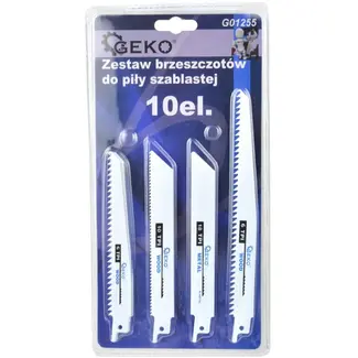 GEKO Zaagbladen set - HCS staal - Bi-metaal - 10 stuks - Voor hout, plastic en metaal