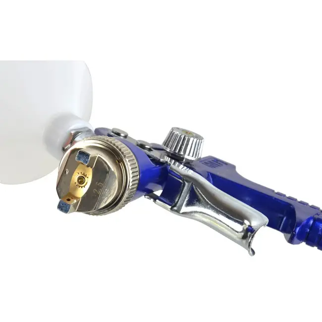 GEKO HVLP verfspuit - 2,5 mm nozzle - aluminium behuizing - verstelbare instellingen