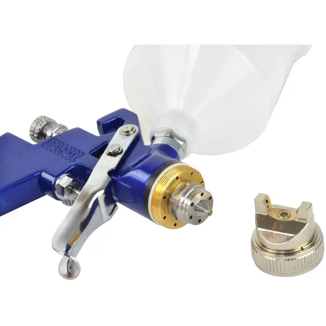 GEKO HVLP verfspuit - 2,5 mm nozzle - aluminium behuizing - verstelbare instellingen