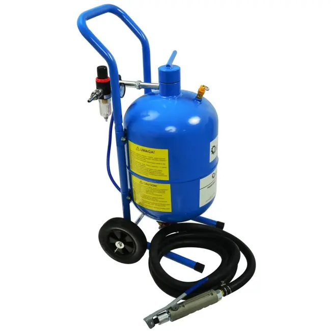 GEKO Zandstraaltank - 19L - Met accessoires - Stabiele constructie - 2,5m slang - Rubberen handgrepen