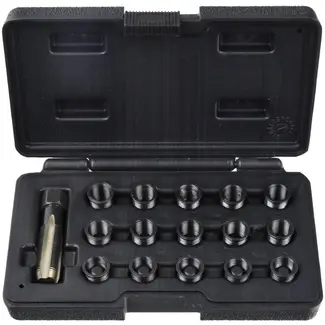 GEKO 16-delige bougiedraad reparatieset - M14 x 1.25 - Inclusief HSS tap en inzetstukken - Handige opbergkoffer