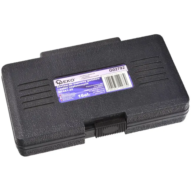 GEKO 16-delige bougiedraad reparatieset - M14 x 1.25 - Inclusief HSS tap en inzetstukken - Handige opbergkoffer