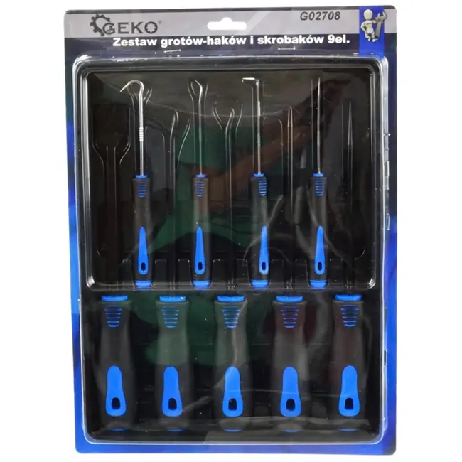 GEKO 9-delige haak- en schroevendraaierset - Antislip handgrepen - Hoogwaardige staal - Diverse lengtes