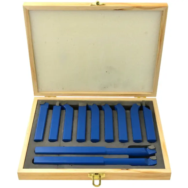 GEKO Draaigereedschap set - 11-delig - Carbide inserts - 16x16 mm - Aluminium koffer