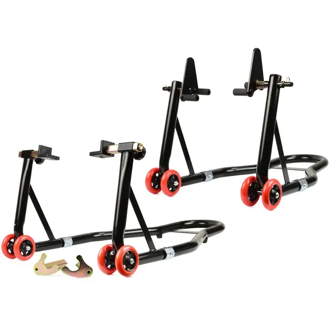 GEKO Motorstandaardenset - Versterkte Stalen Constructie - Voor en Achter - 270 kg Draagvermogen