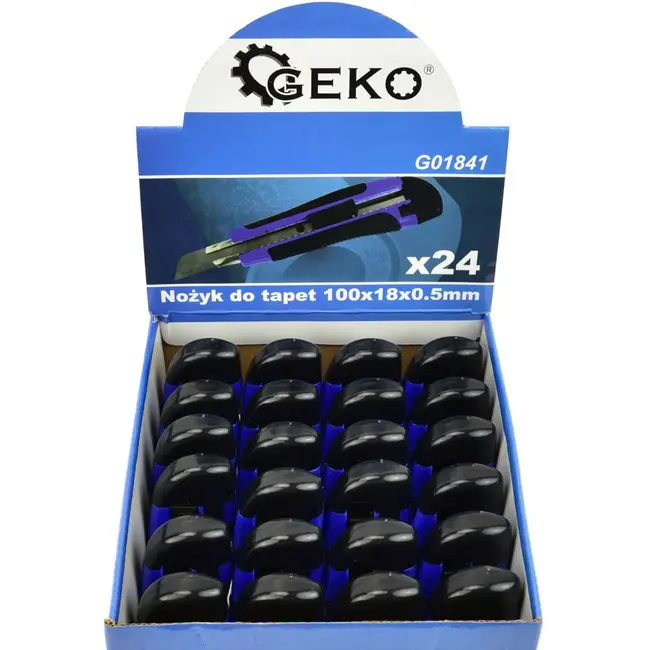 GEKO Universeel mes - 18mm afbreekbaar lemmet - Antislip handgreep - 165mm lengte