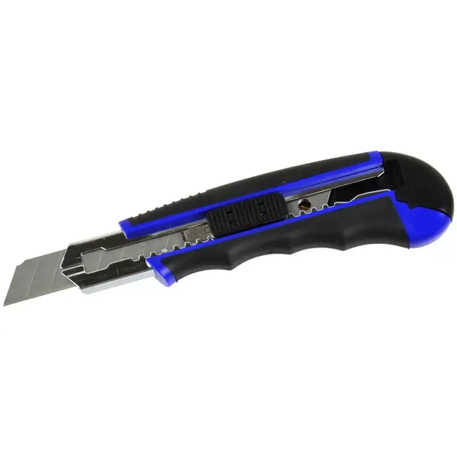 GEKO Universeel snijmes - 18mm carbonstalen afbreekmes - Antislip handgreep - 6 reservebladen