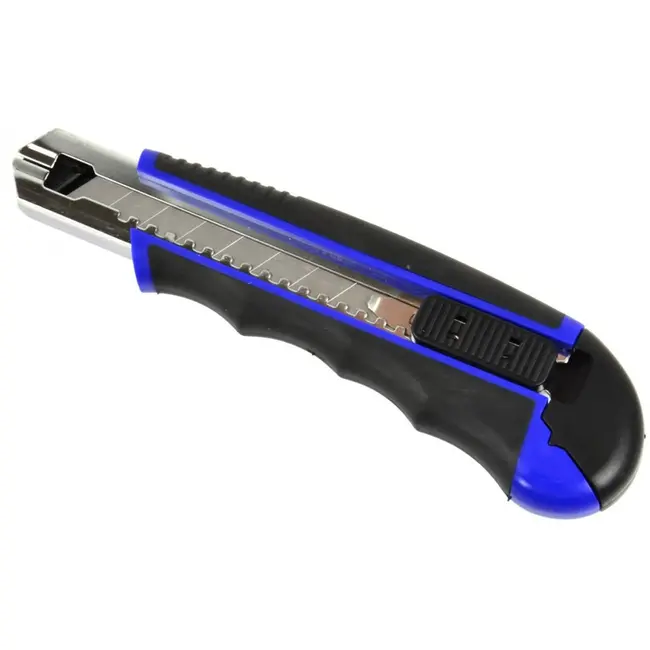 GEKO Universeel snijmes - 18mm carbonstalen afbreekmes - Antislip handgreep - 6 reservebladen