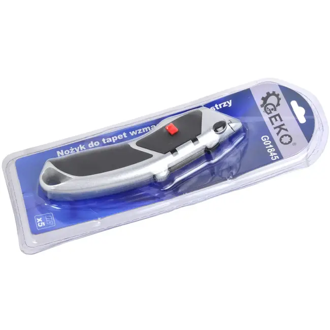 GEKO Aluminium hobbymes - trapeziumblad - antislip greep - 19 mm - incl. 5 messen