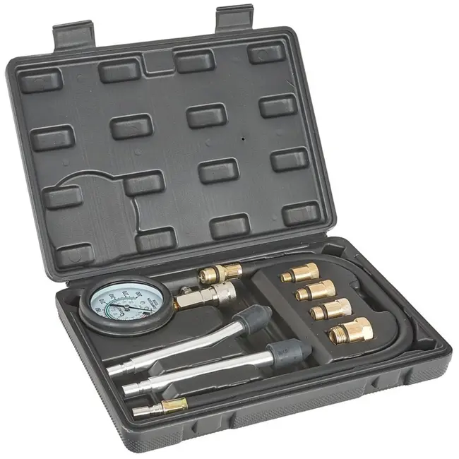 GEKO Compressietester set - max. 20 bar - flexibele slang - 4 schroefdraadmaten