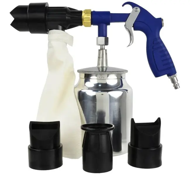 GEKO Recirculerende zandstraalpistool - 1L tank - Inclusief 2 kg zand - Lichtgewicht ontwerp