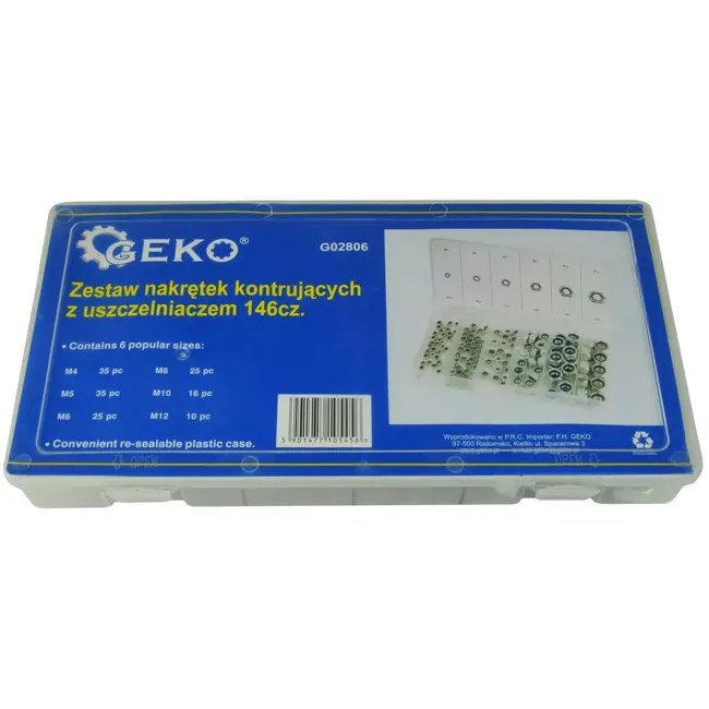 GEKO Nylon borgmoer assortiment - zelfborgend - metrische maten - 146 stuks
