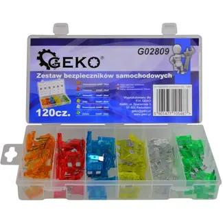 GEKO Auto zekeringenset - 120 stuks - 5A tot 30A - Mini formaat - Diverse kleuren
