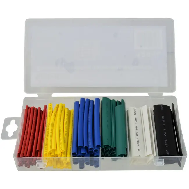 GEKO Assortiment krimpkousen - vlamvertragend - 128 stuks - diverse maten en kleuren