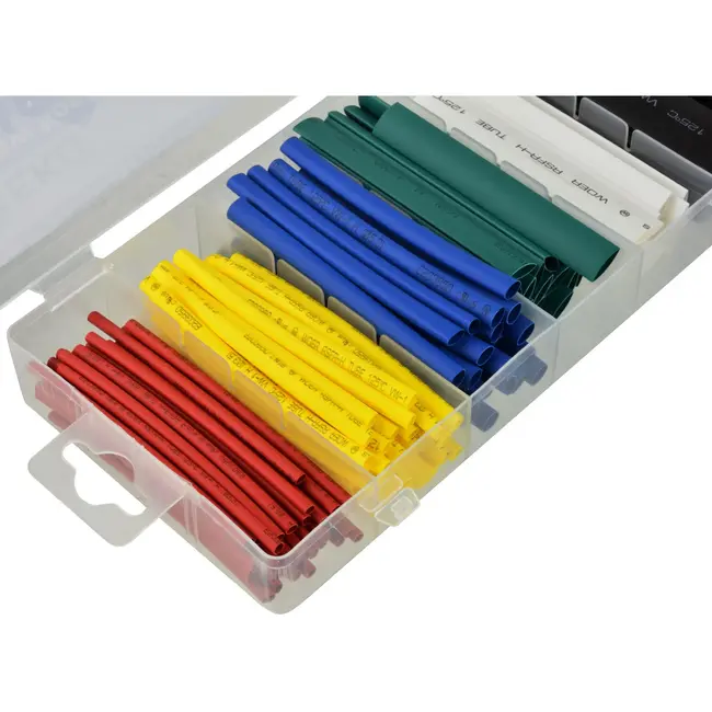 GEKO Assortiment krimpkousen - vlamvertragend - 128 stuks - diverse maten en kleuren