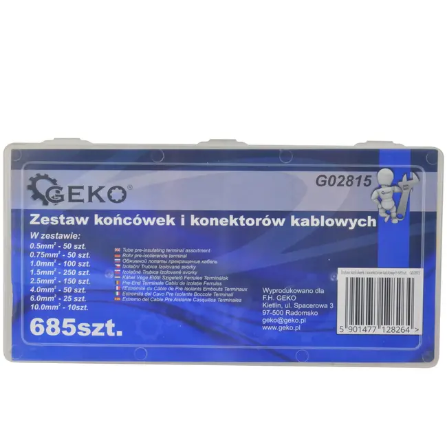 GEKO Assortiment koperen kabelschoenen - 685 stuks - diverse maten en kleuren