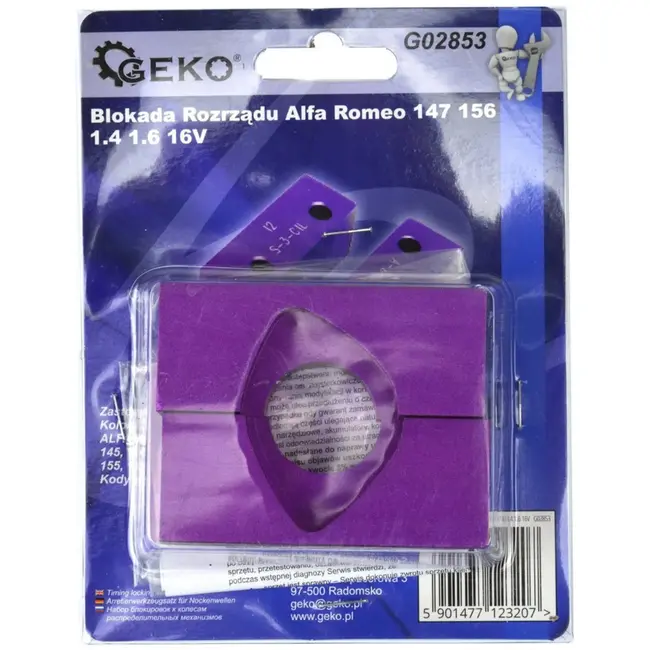 GEKO Nokkenas vergrendelset - 2-delig - Geschikt voor Alfa Romeo 147/156 - 1.4/1.6 16V - Violet