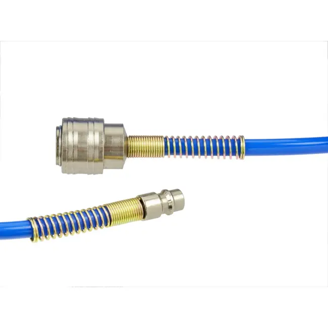 GEKO Luchtslang PU - 15m - Snelkoppelingen - Blauw - 5x8 mm