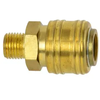 GEKO Koppeling vrouwelijk type - messing - 1/4" schroefdraad - 44 mm lengte