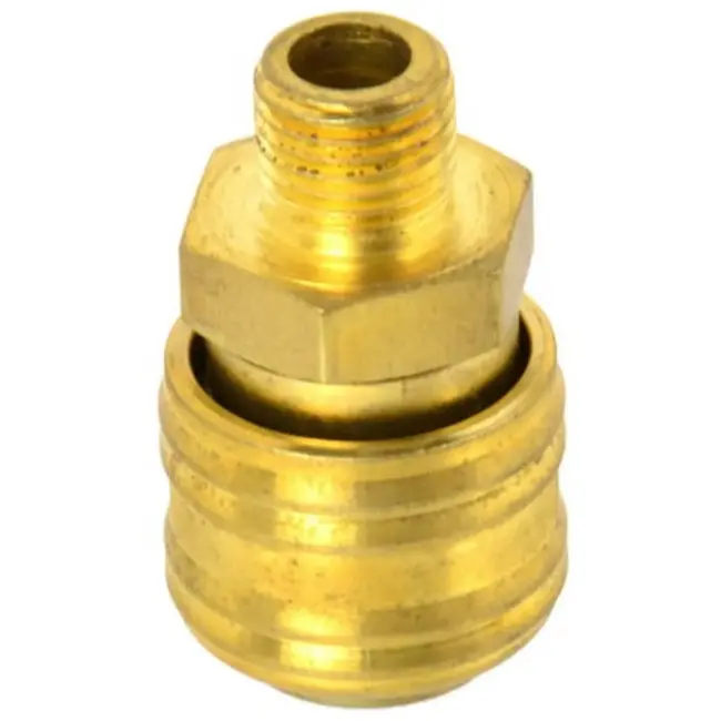 GEKO Koppeling vrouwelijk type - messing - 1/4" schroefdraad - 44 mm lengte