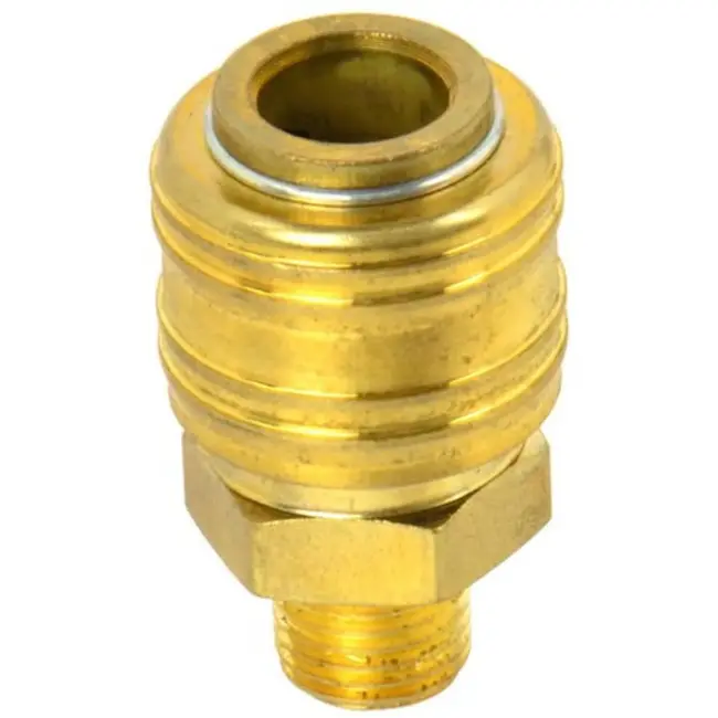 GEKO Koppeling vrouwelijk type - messing - 1/4" schroefdraad - 44 mm lengte