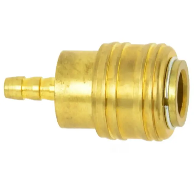 GEKO Koppeling voor luchtslang - 6 mm - Messing - Max. 16 bar - 49 mm lang