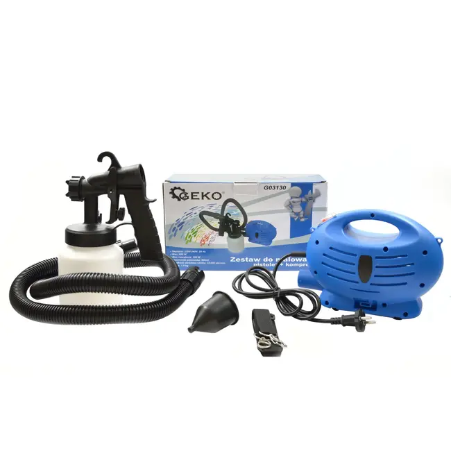 GEKO Elektrische verfspuitset - 360° spuittechnologie - 650W motor - 800 ml container - Inclusief draagriem