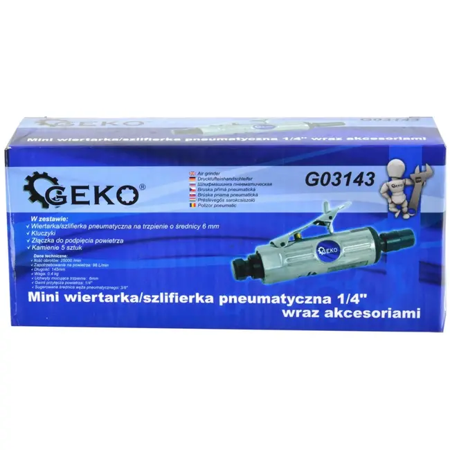 GEKO Luchtslijper set - 25000 rpm - Compact - Lichtgewicht - Inclusief accessoires