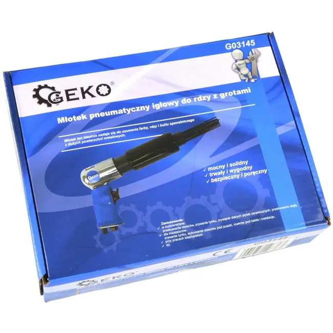 GEKO Luchthamer set - ergonomisch pistoolgreep - inclusief beitels - voor roestverwijdering en reiniging