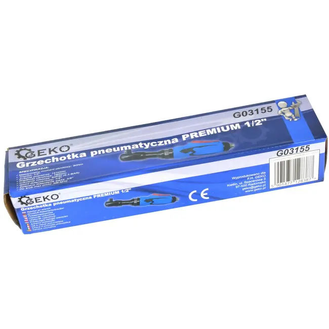 GEKO Pneumatische luchtratel 1/2 inch met 110 Nm koppel en 180 rpm voor M6-M10 schroevenwerk