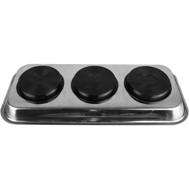 GEKO Magnetische onderdelenbak - Chroom - 158x358mm - Krasbestendige bescherming