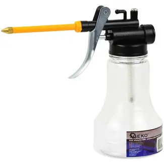 GEKO Oliepistool - 250 ml - Transparante Tank - Hoge Druk - Flexibele Messing Tuit