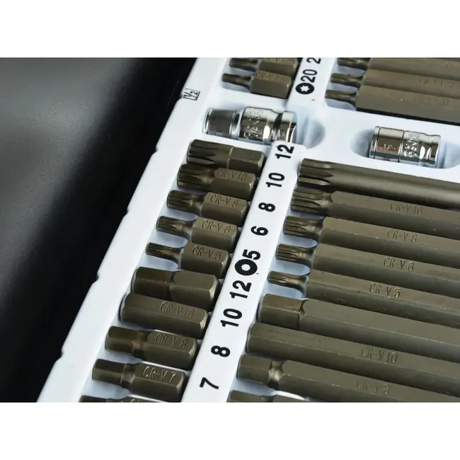 GEKO 40-delige bitset - Hex, spline & Torx - Chroom-vanadium - Inclusief metalen opbergbox