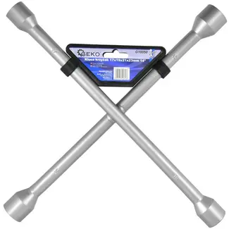 GEKO Kruissleutel - Verchroomd - 17x19x21x22 mm - 35 cm