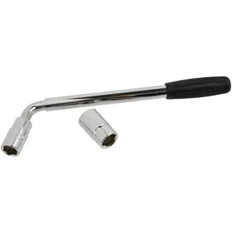 GEKO L-vormige moersleutel - Verstelbare lengte 34,5-50 cm - Doppen 17x19 mm & 21x23 mm